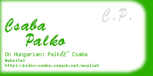 csaba palko business card